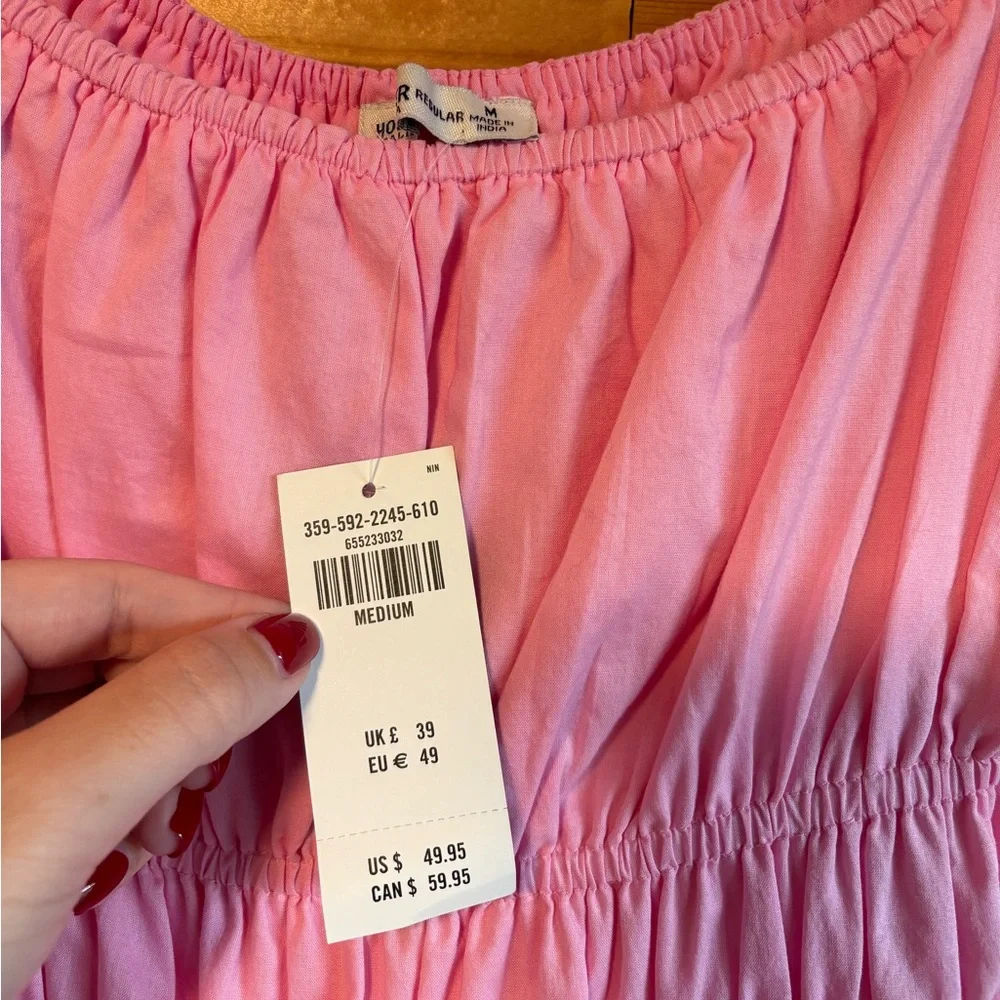 New, Hollister Puff Sleeve Pink Dress - Picture 12 of 12